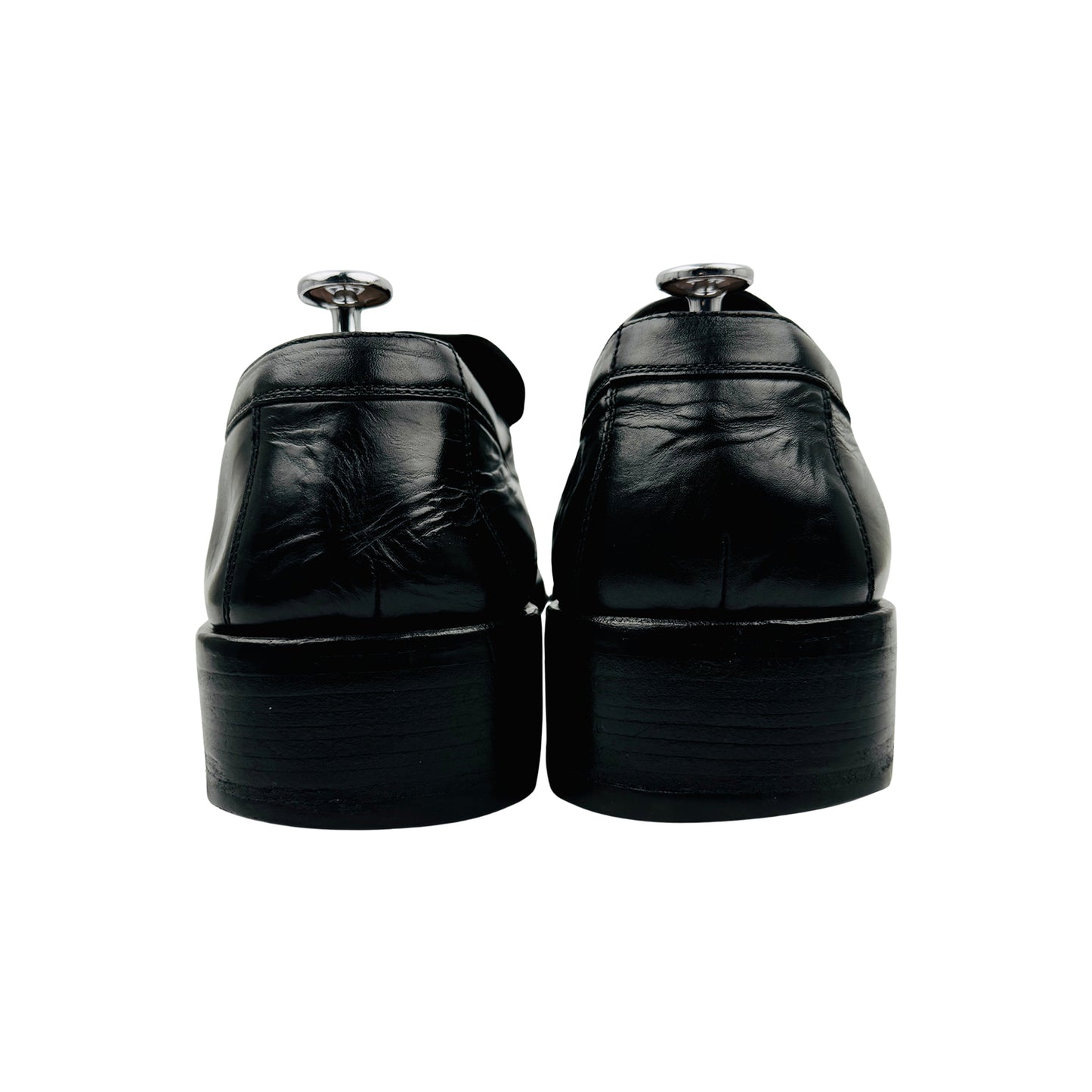 Gucci Men's Black Leather Monk Strap Buckle Loafers (Size 44.5)