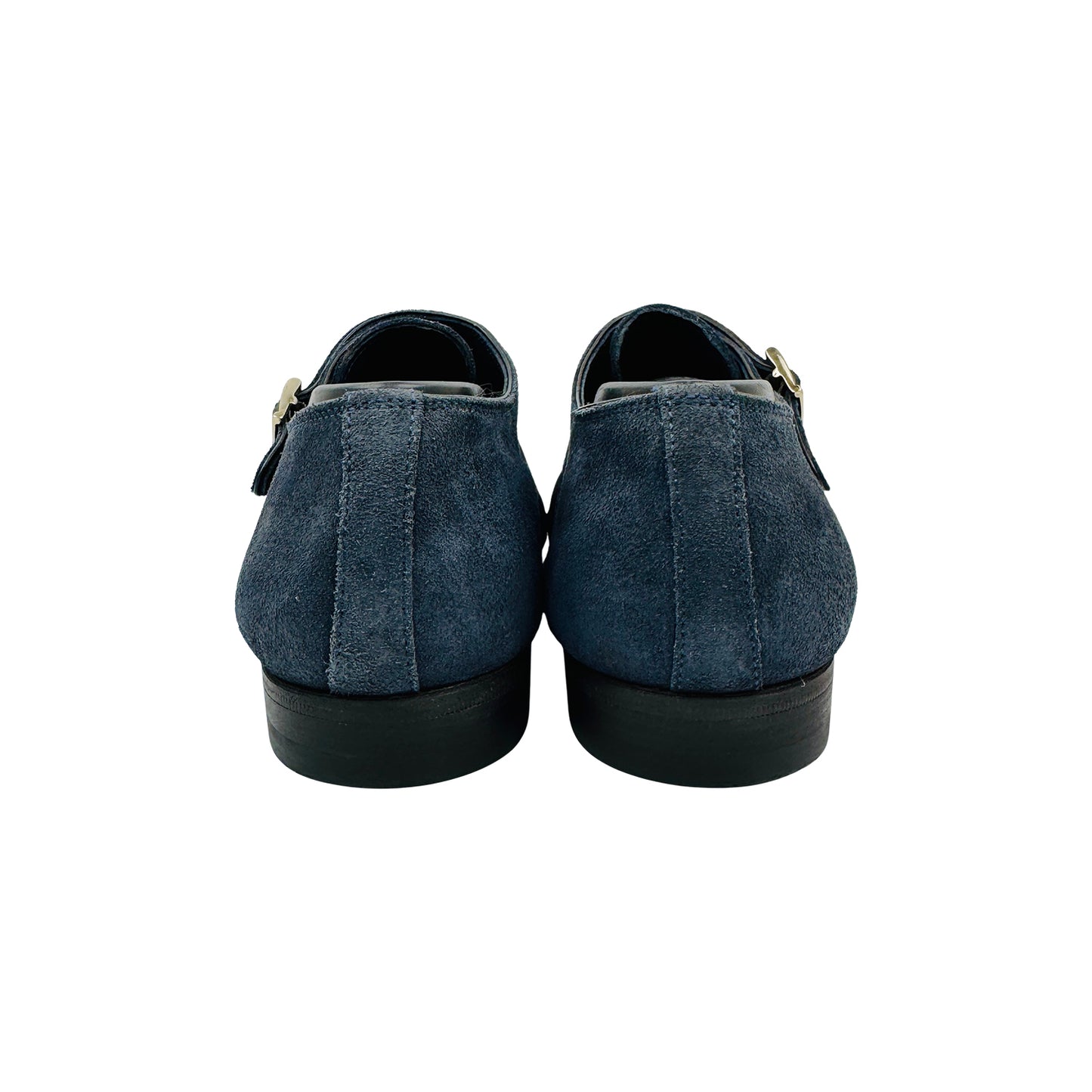 Santoni Blue Suede Monk Strap Shoes (Size 41.5)