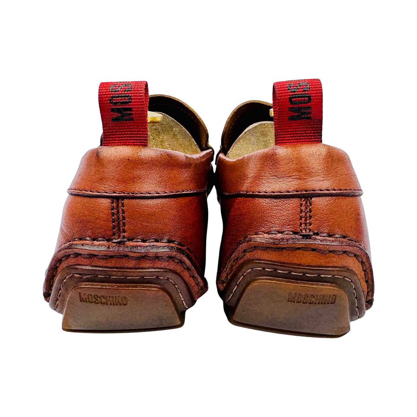 Moschino Brown Leather Driver Loafers (Size 40/40.5)