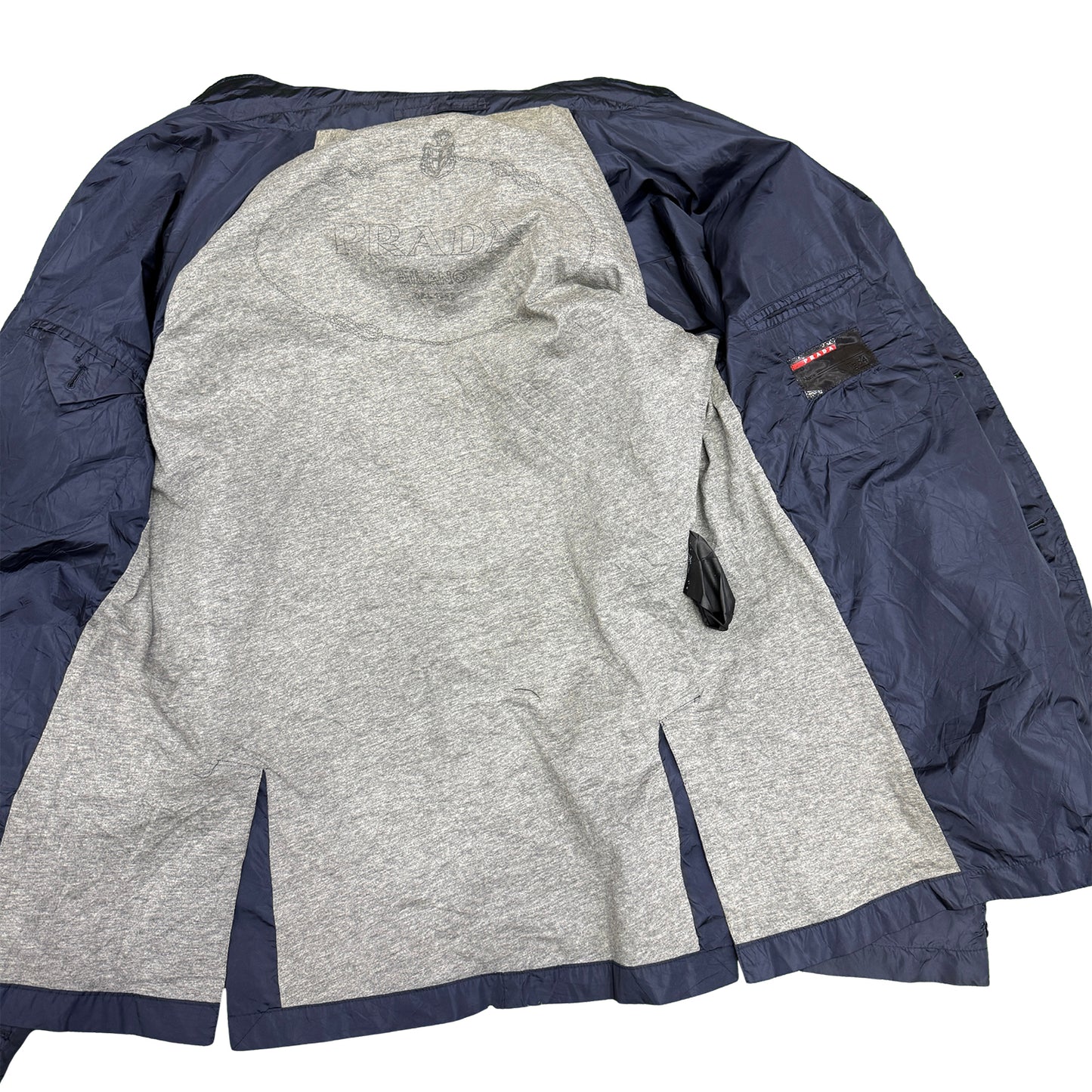 Prada Men's Navy Blue Nylon Blazer Jacket (Size Medium)