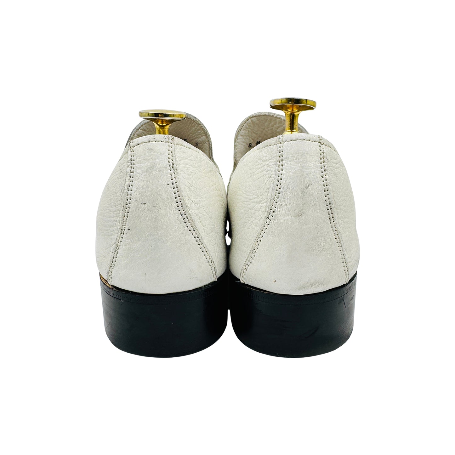 Bally Men's White Textured Leather Loafers (Size 42)