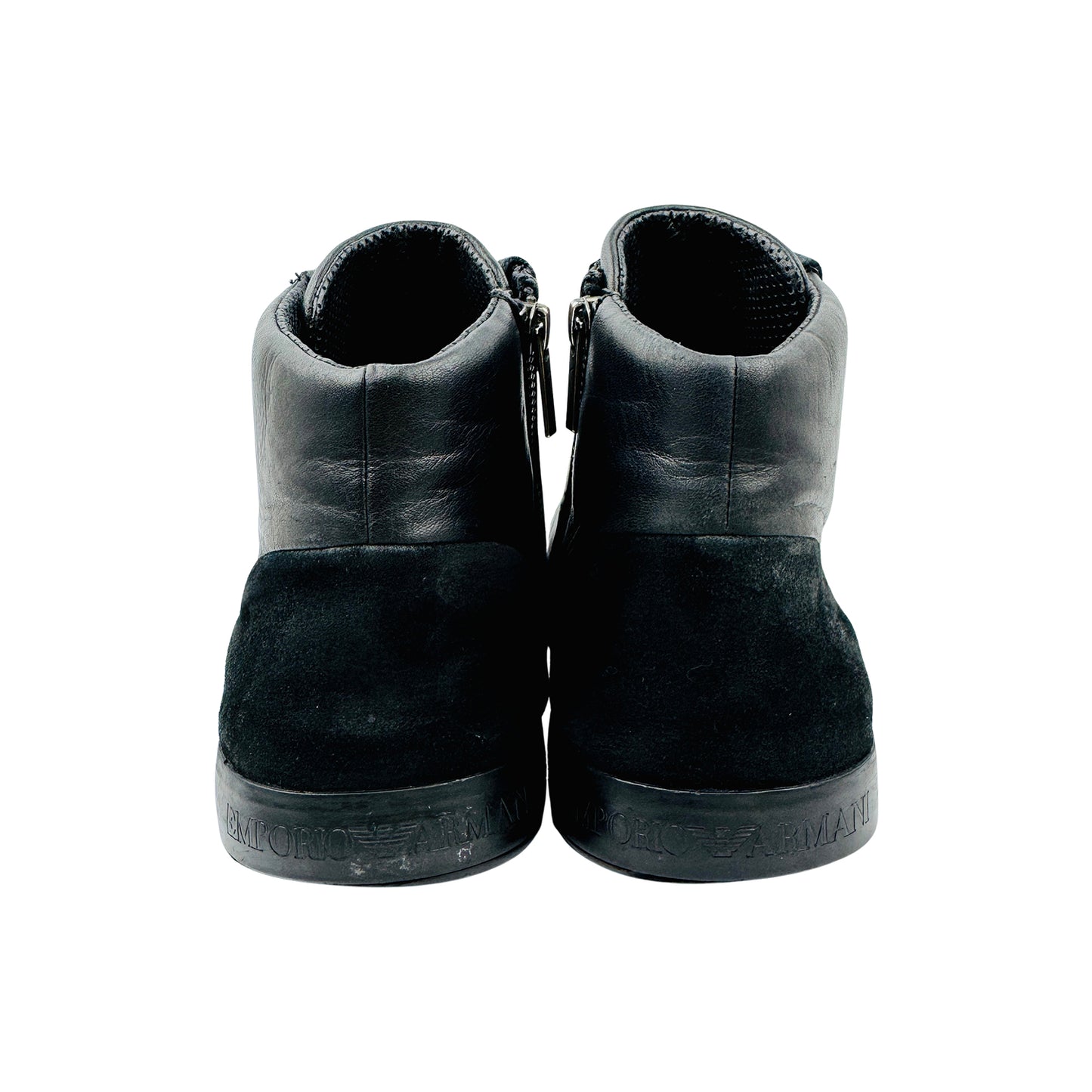 Emporio Armani Black High Top Sneakers (Size 44)