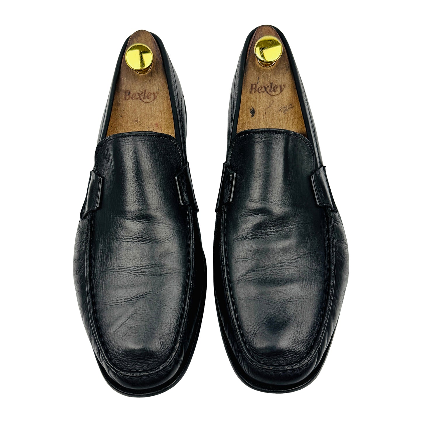 Santoni Men's Black Leather Loafers (Size 43/43.5)
