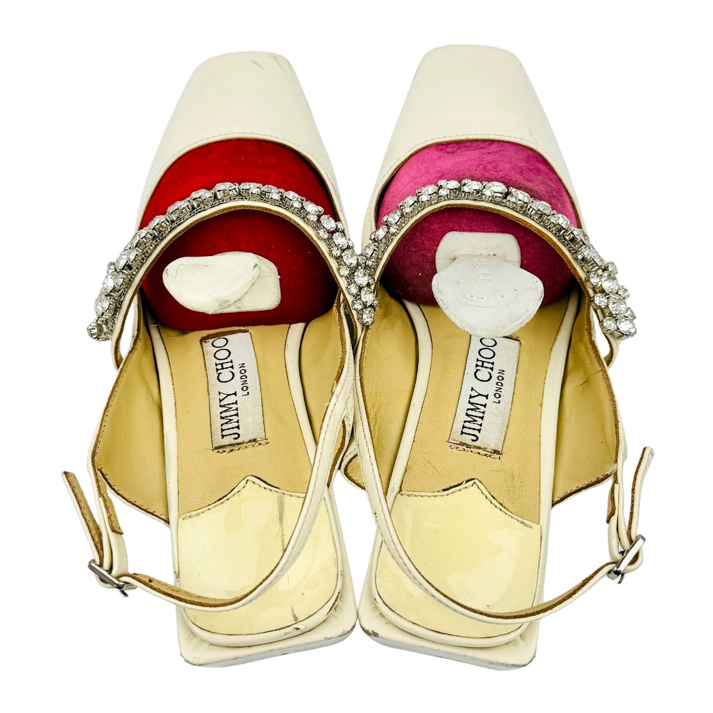Jimmy Choo Off-White Sling Back Heels (Size 36)