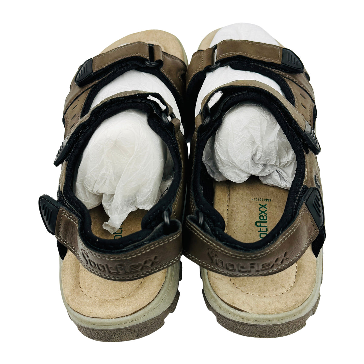Footflexx Men's Brown Leather Sandals (Size 44)