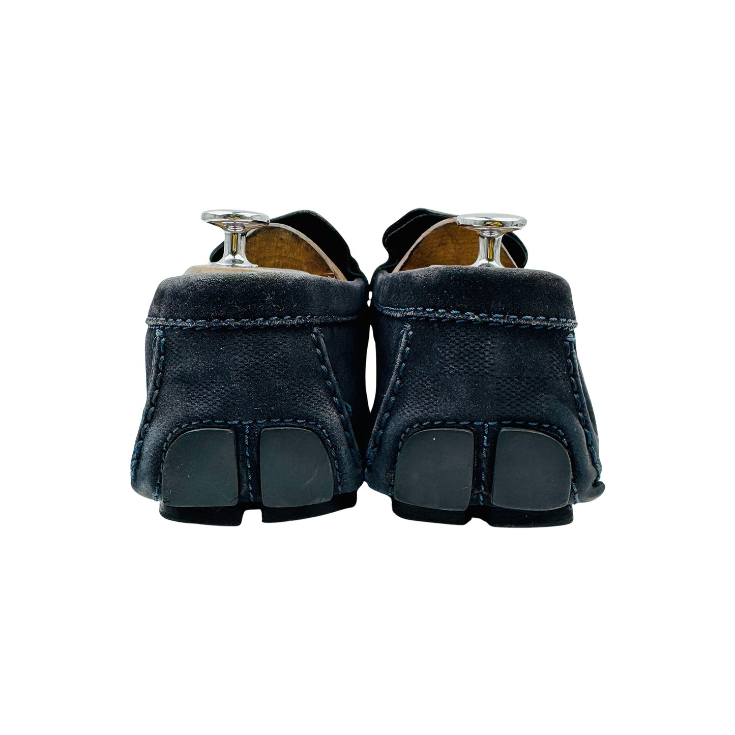 Louis Vuitton Men's Navy Blue Suede Loafers (Size 45/45.5)