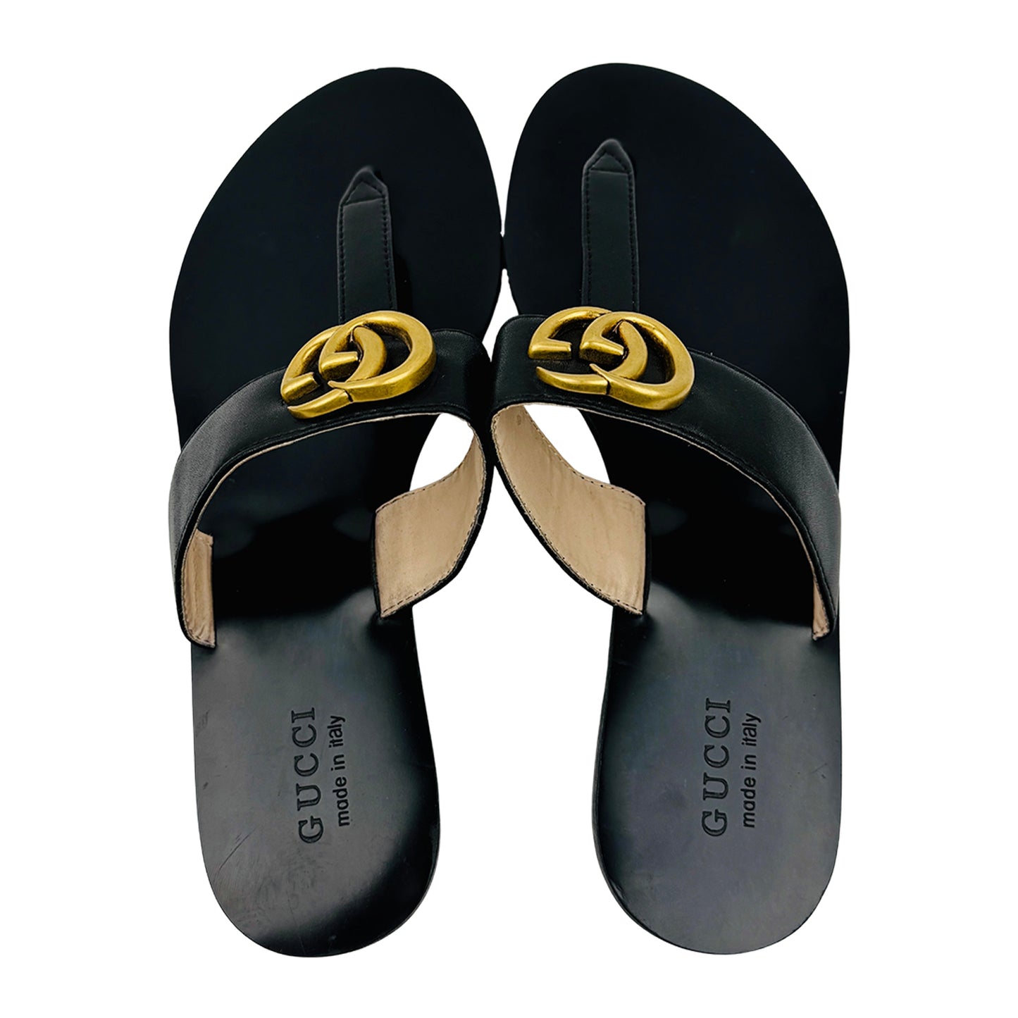 Gucci Black Double G Thong Sandal Slippers (Size 41)