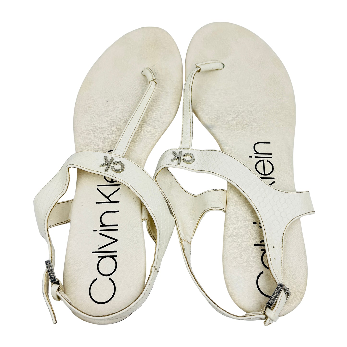 Calvin Klein Women's Shellie White Sandals (Size 38)