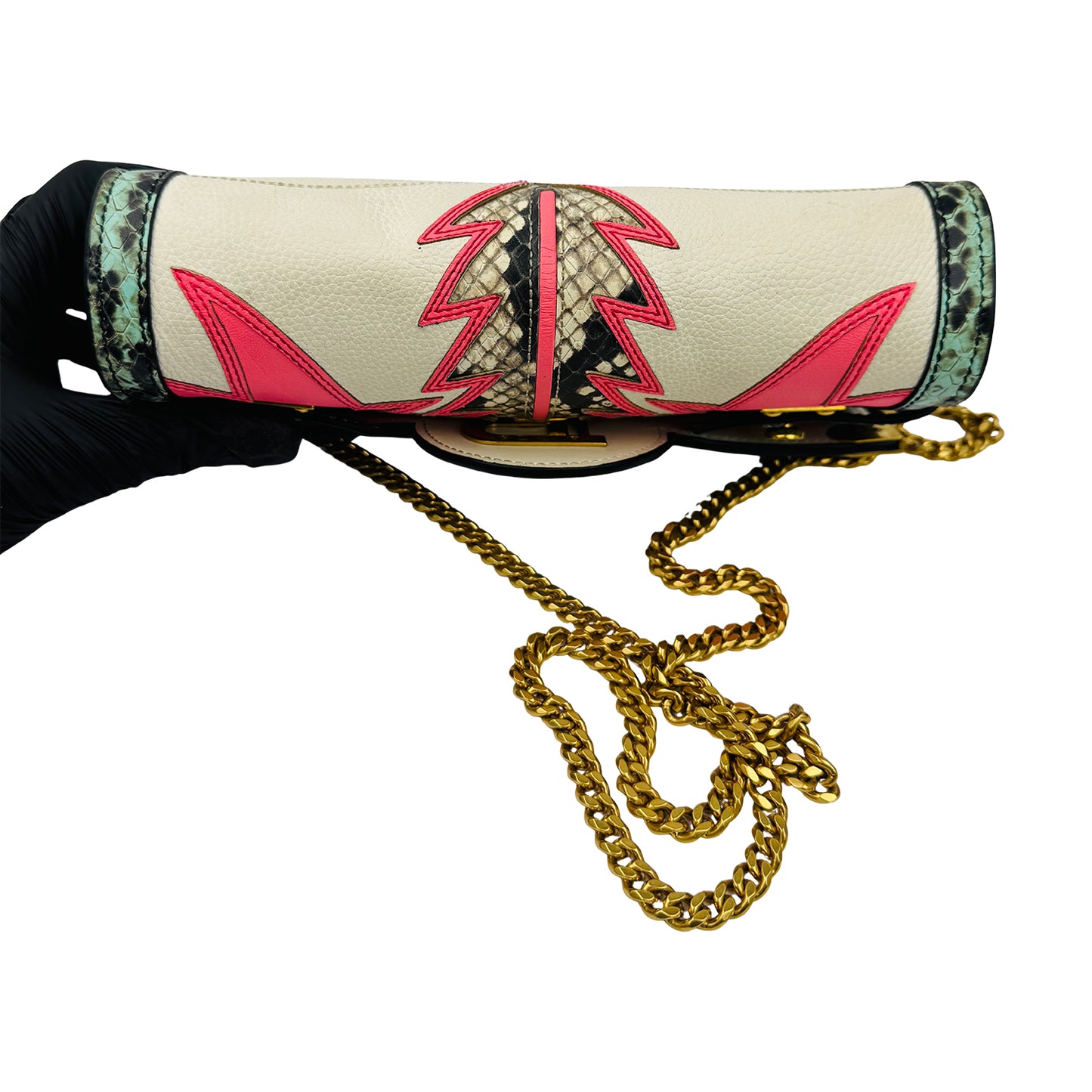 Balmain B-Buzz 23 Patchwork Leather Clutch Bag