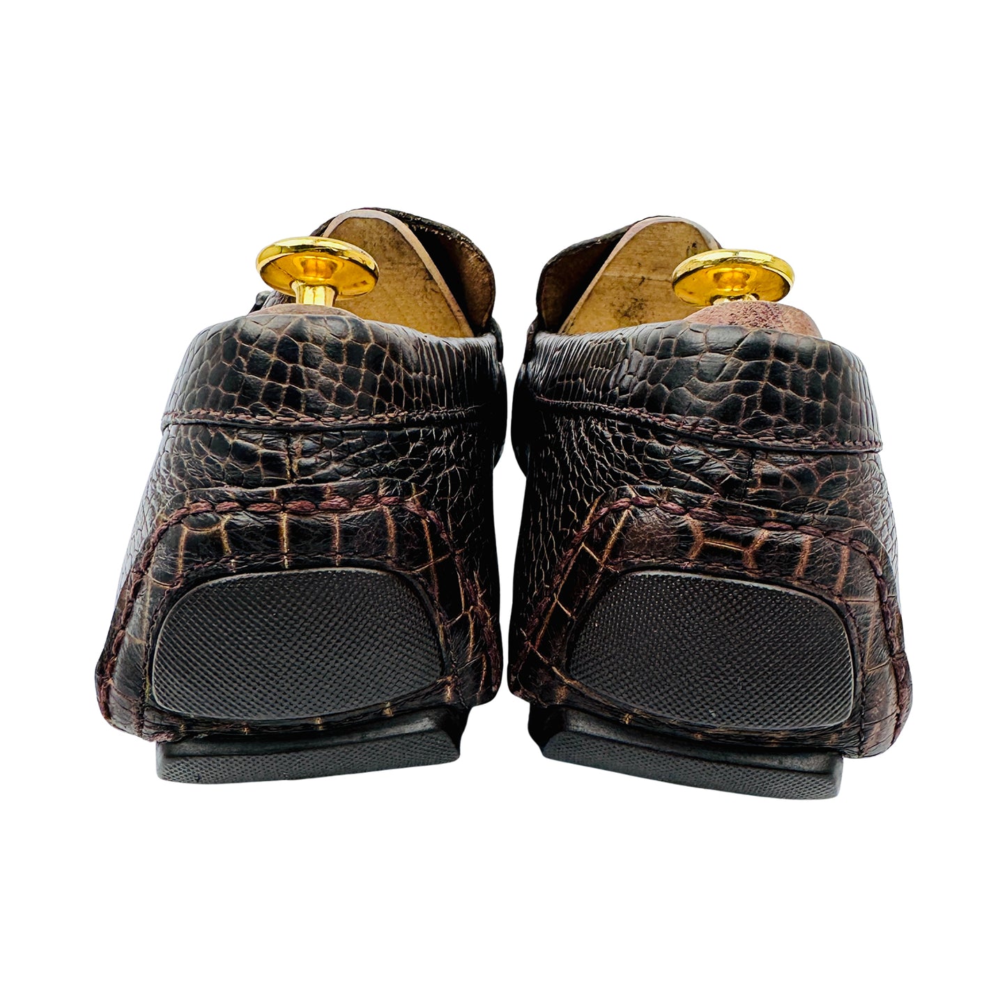 Donald J Pliner Croc-Embossed Espresso Loafers (Size 43.5/44)