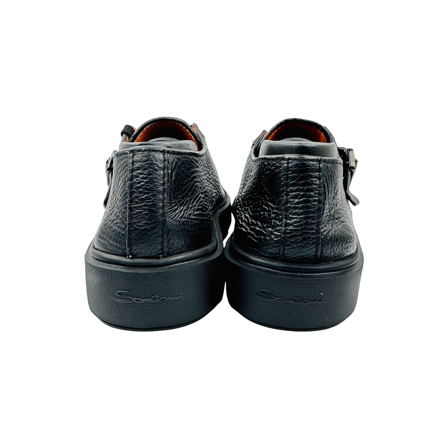Santoni Men's Black Leather Sneakers (Size 40) - MBCD21738