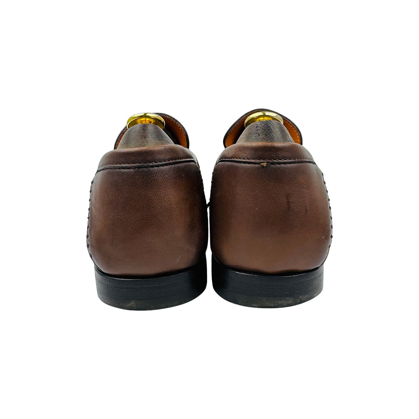 Santoni Paine 'Burnished Brown' Leather Loafers (Size 42.5)