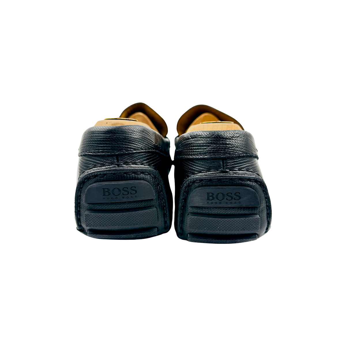 Hugo Boss Black Leather Driver Loafers (Size 42.5)
