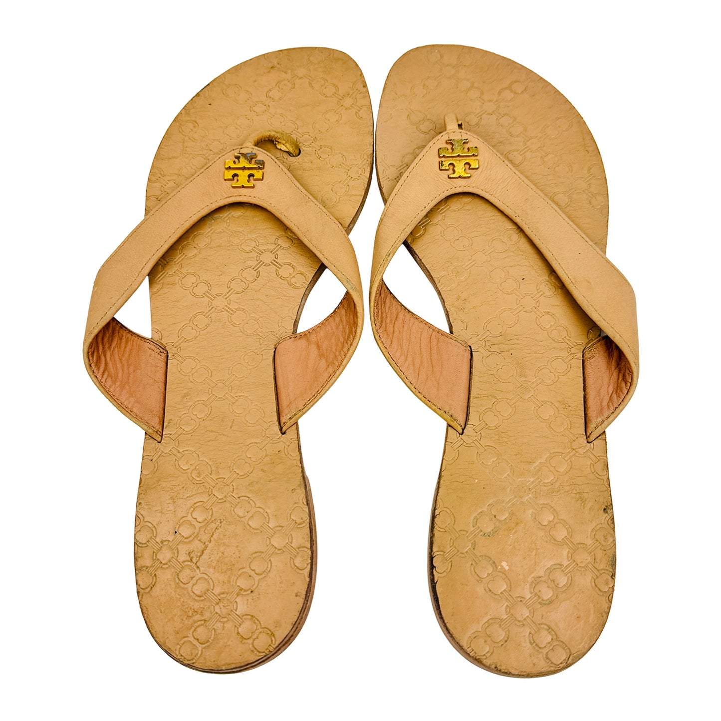 Tory Burch Monroe Beige Flip Flops (Size 41) - 39670