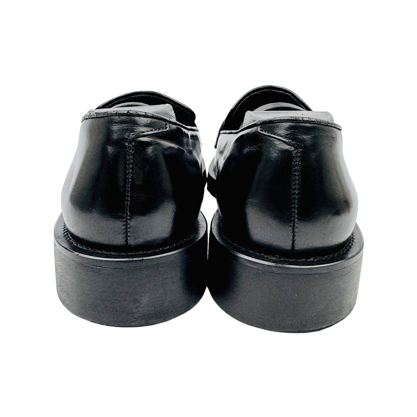 Prada Men's Triangle Logo Leather Loafers (Size 38/39)