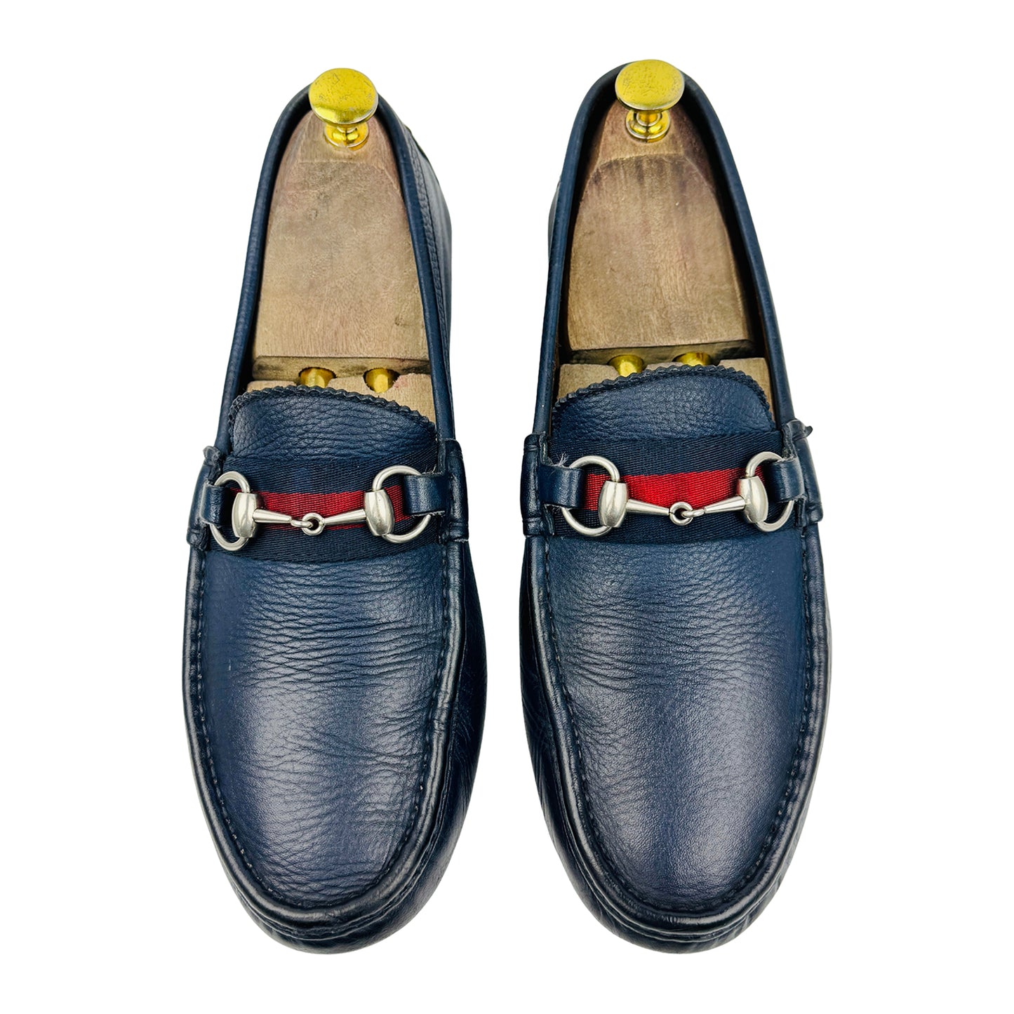 Gucci Men's Navy Blue Horsebit Loafers (Size 42)