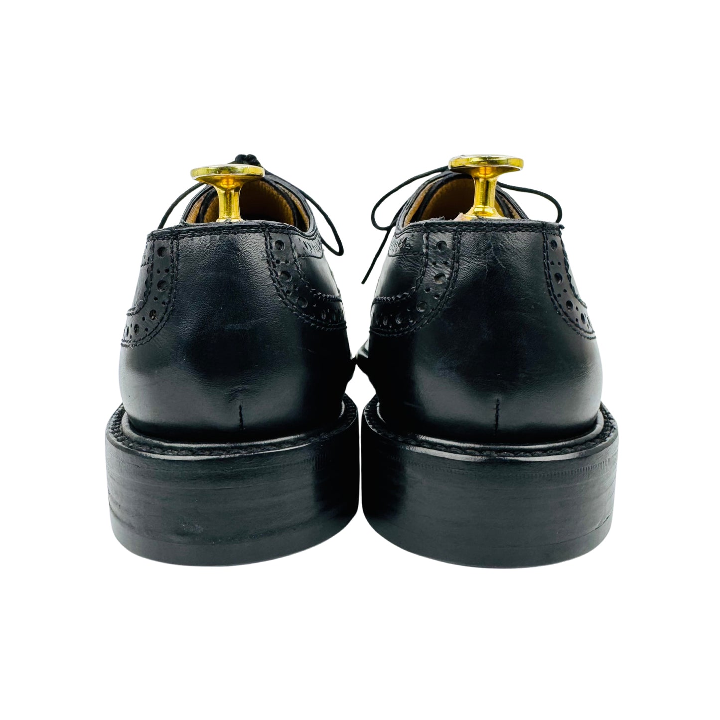 Leonardo Men's Black Leather Brogue Shoes (Size 42)
