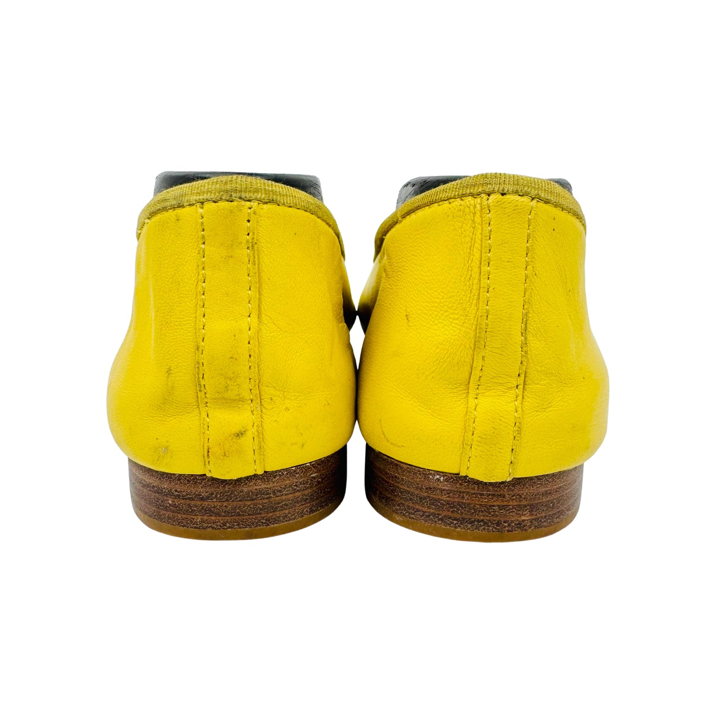 Chanel Yellow Leather Bow Ballet Flats (Size 41)
