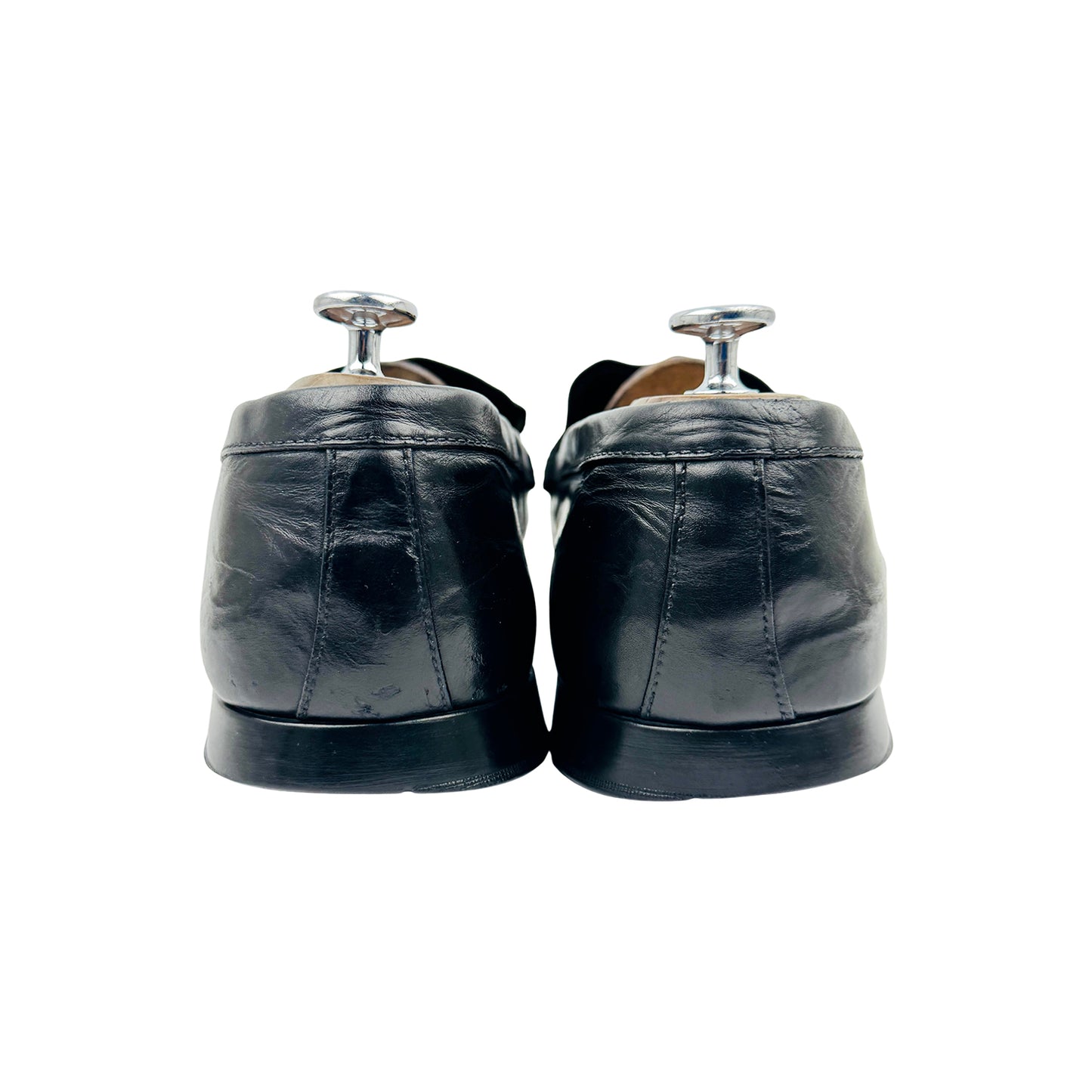 Prada Men's Black Spazzolato Leather Loafers (Size 44)