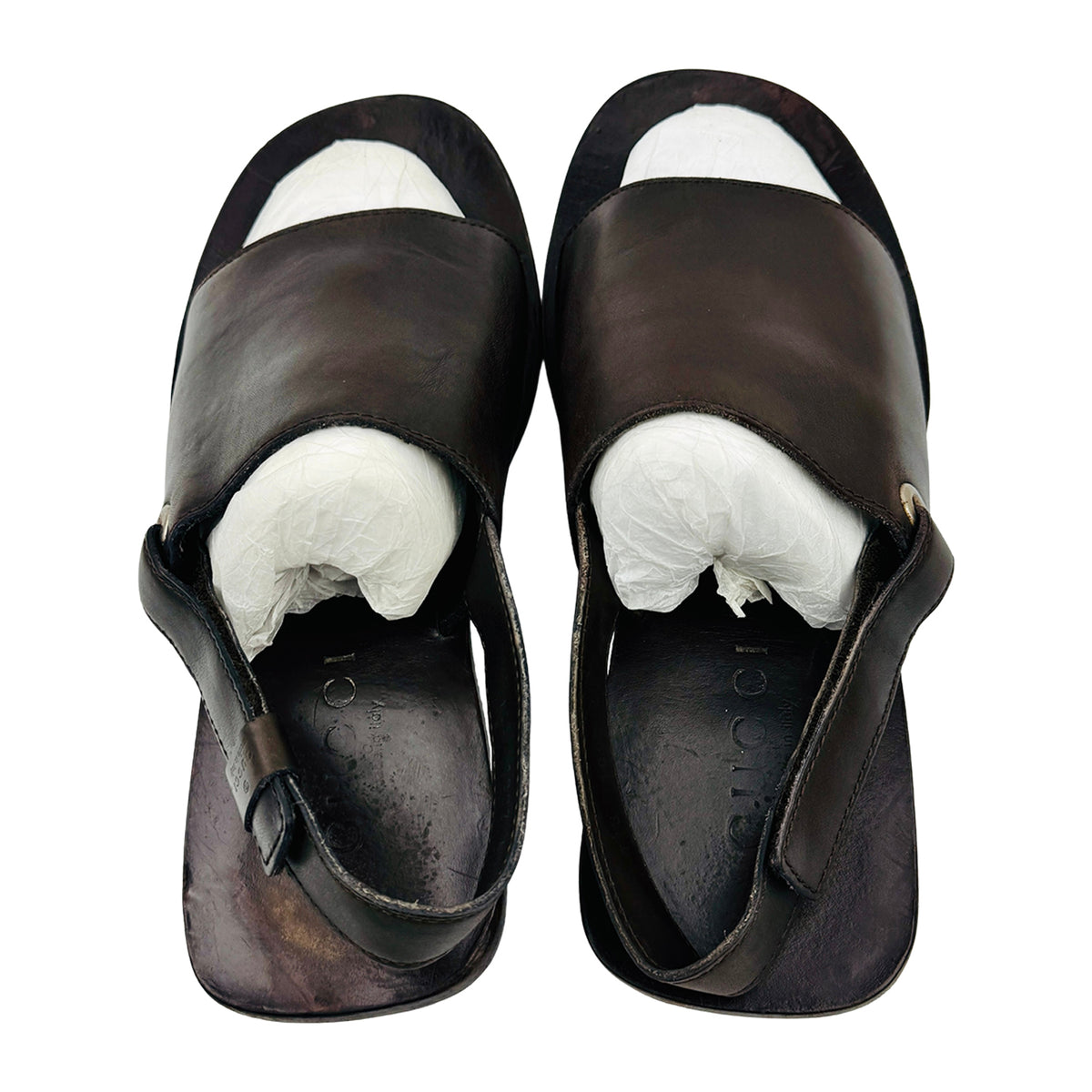 Gucci Vintage Leather Slingback Sandals (Size 43/43.5)