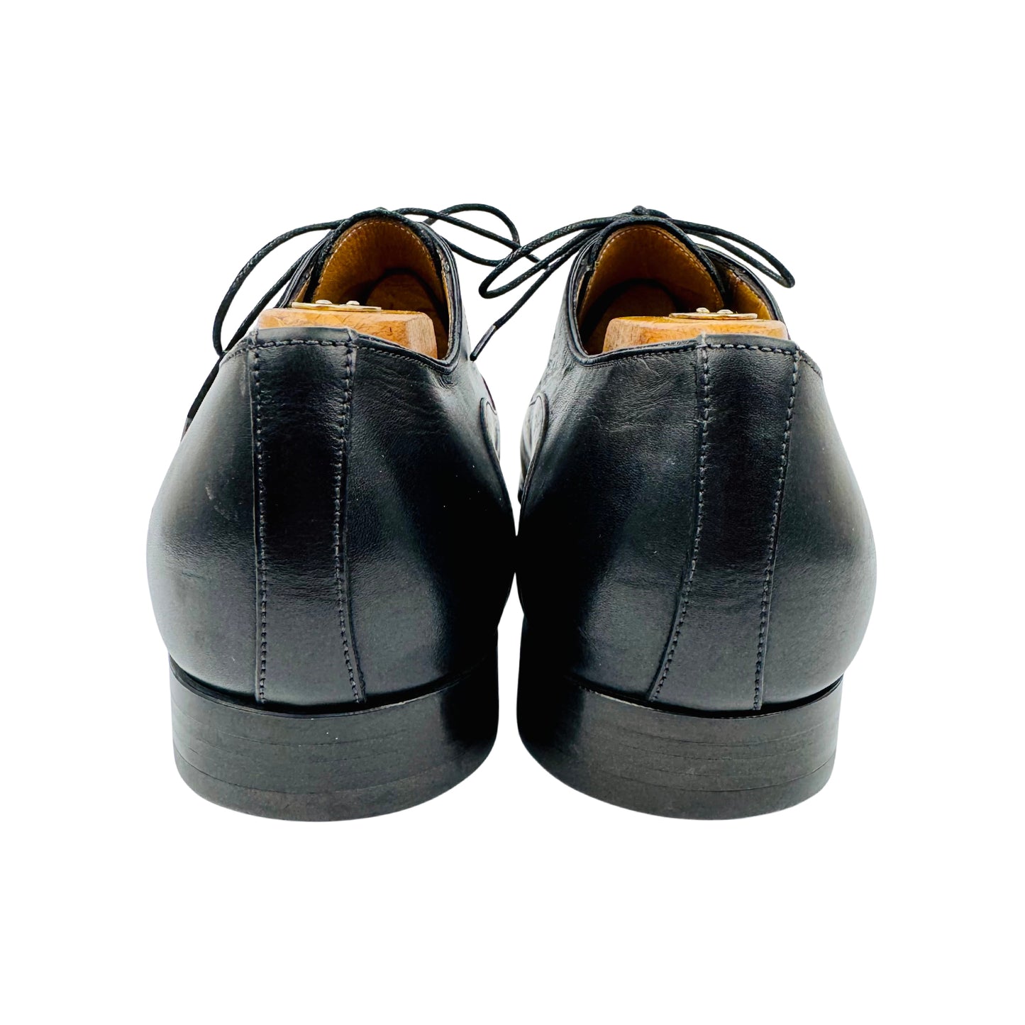 Santoni Men's Black Premium Leather Oxfords (Size 43.5)