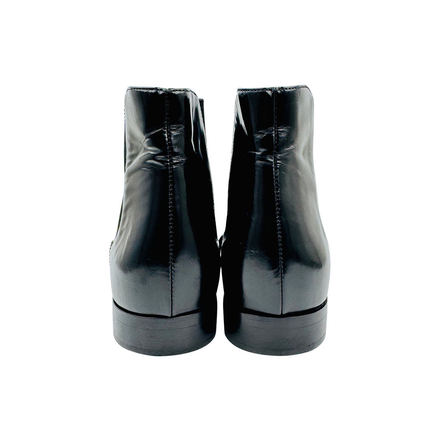 Prada Black Polished Leather Chelsea Boots (Size 38/38.5)
