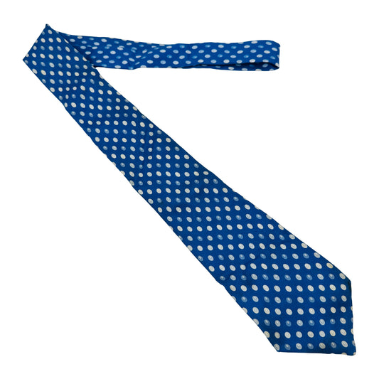 Christian Dior Blue 'Polka Dots' Tie (Size Regular)