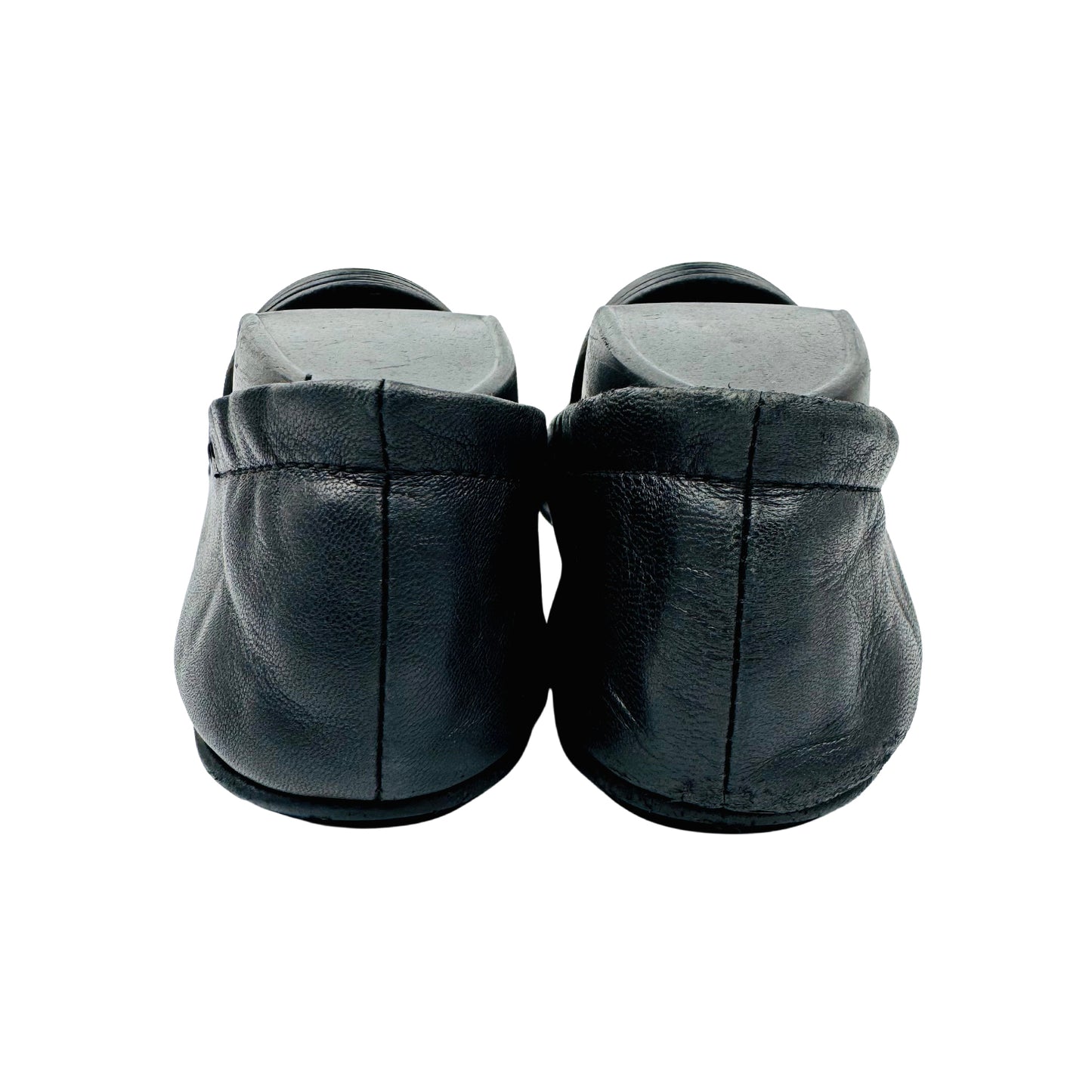 Tory Burch Minnie Travel Black Leather Ballet Flats (Size 38)