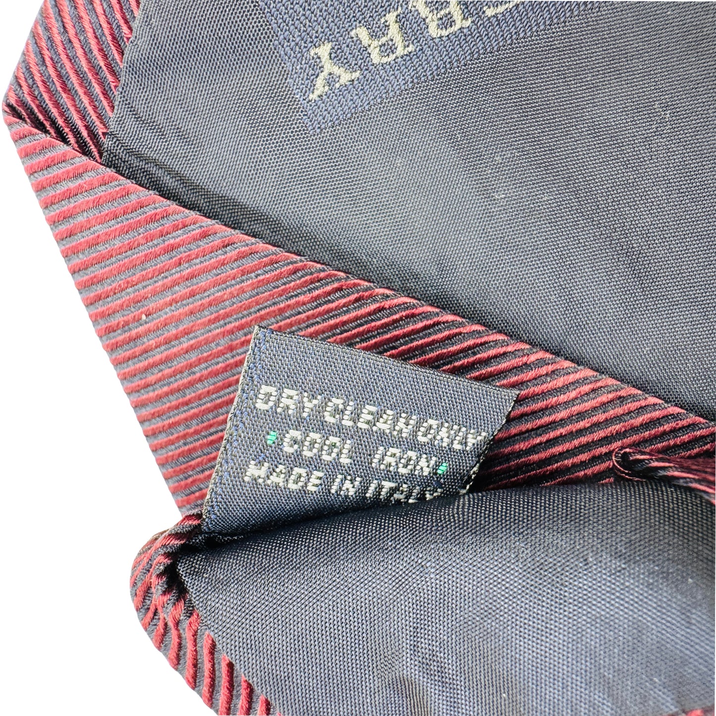 Burberry London Deep Burgundy 'Subtle Diagonal Stripes' Silk Tie
