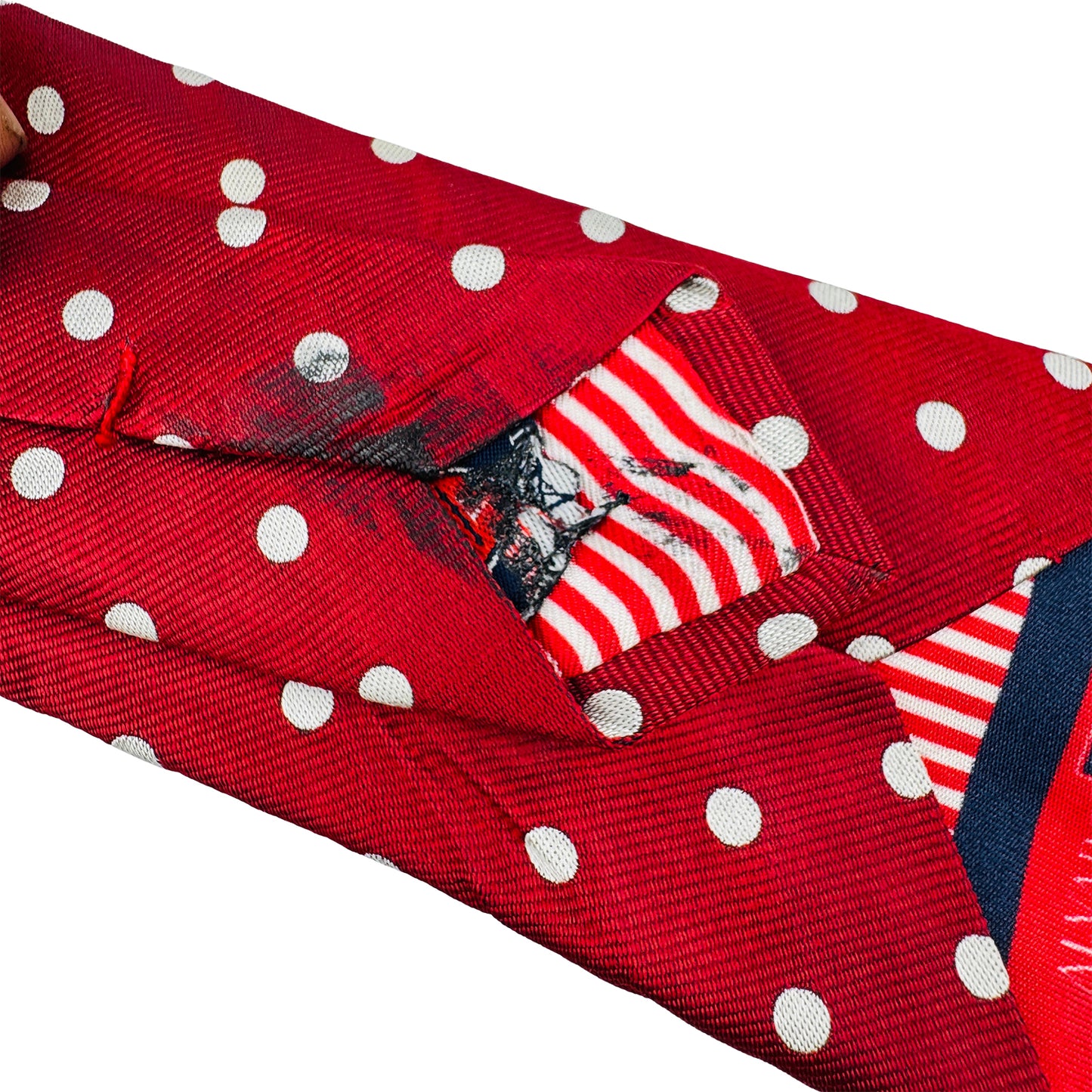 A&D Red 'White Polka Dots' Tie (Size Slim Fit)