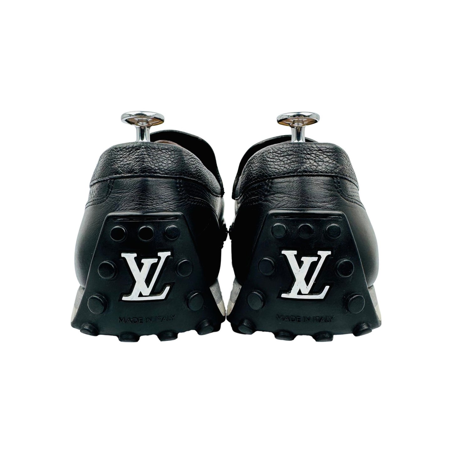 Louis Vuitton Black Leather Racer Moccasin (Size 44)