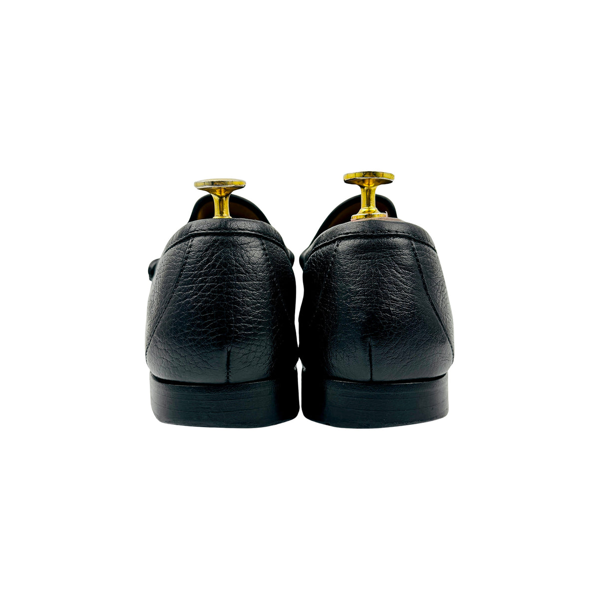 Gucci Black Grained Leather Horsebit Loafers (Size 42)