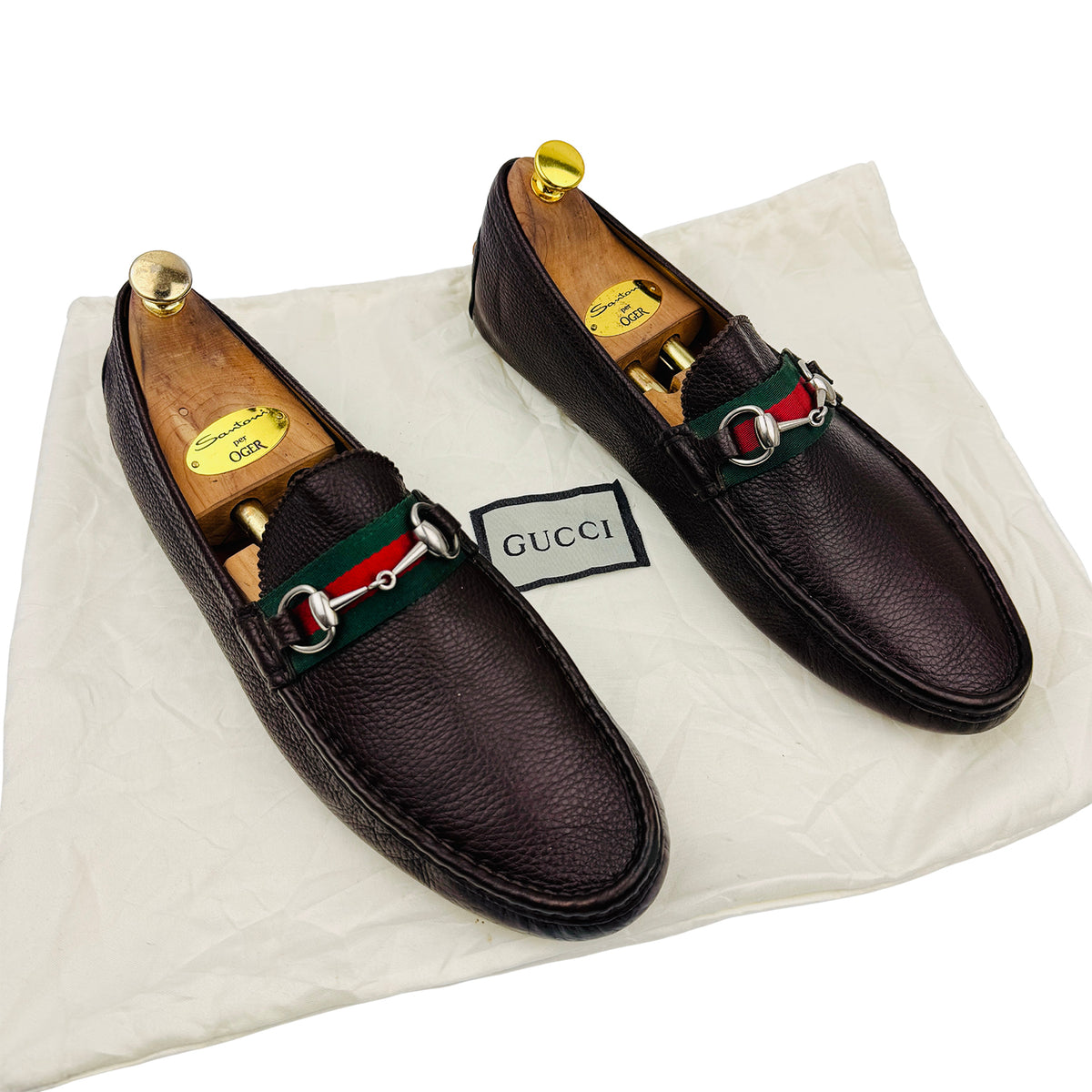 Gucci Damo Horsebit Driver Loafers (Size 45/45.5) - 322741