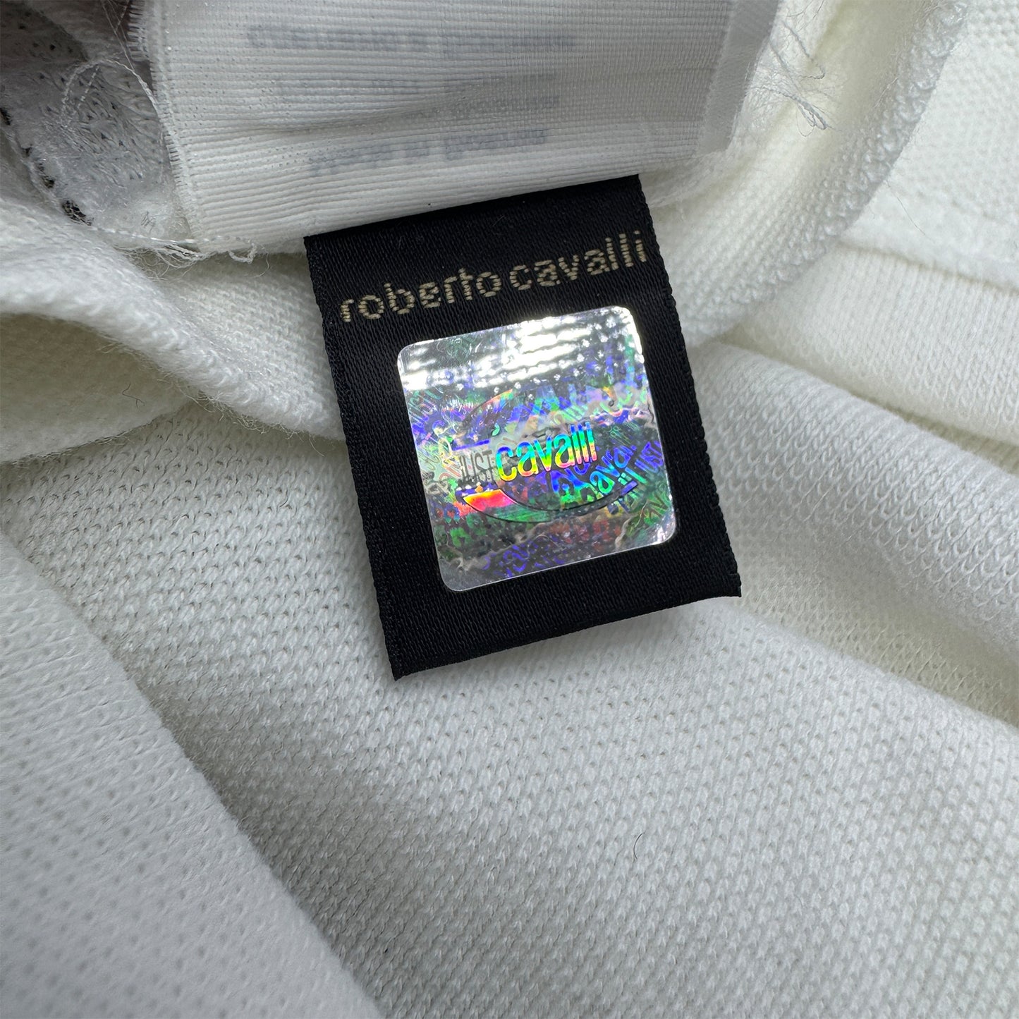 Just Cavalli White Long Sleeves T-Shirt (Size Small/Large)