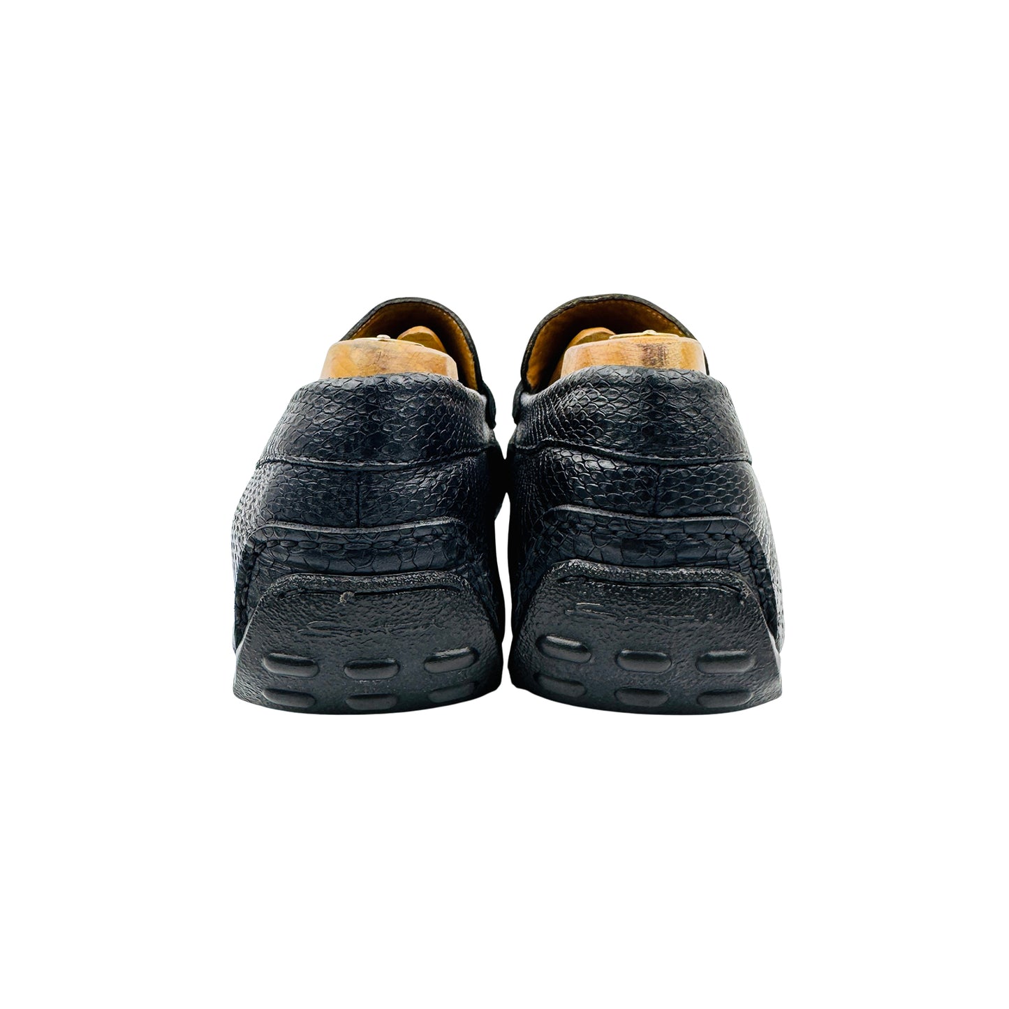 Santoni Python Snakeskin Leather Driving Loafers (Size 44.5)