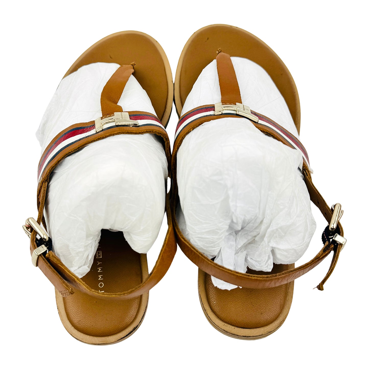 Tommy Hilfiger Corporate Leather Flat Sandals (Size 40) - FW0FW04840