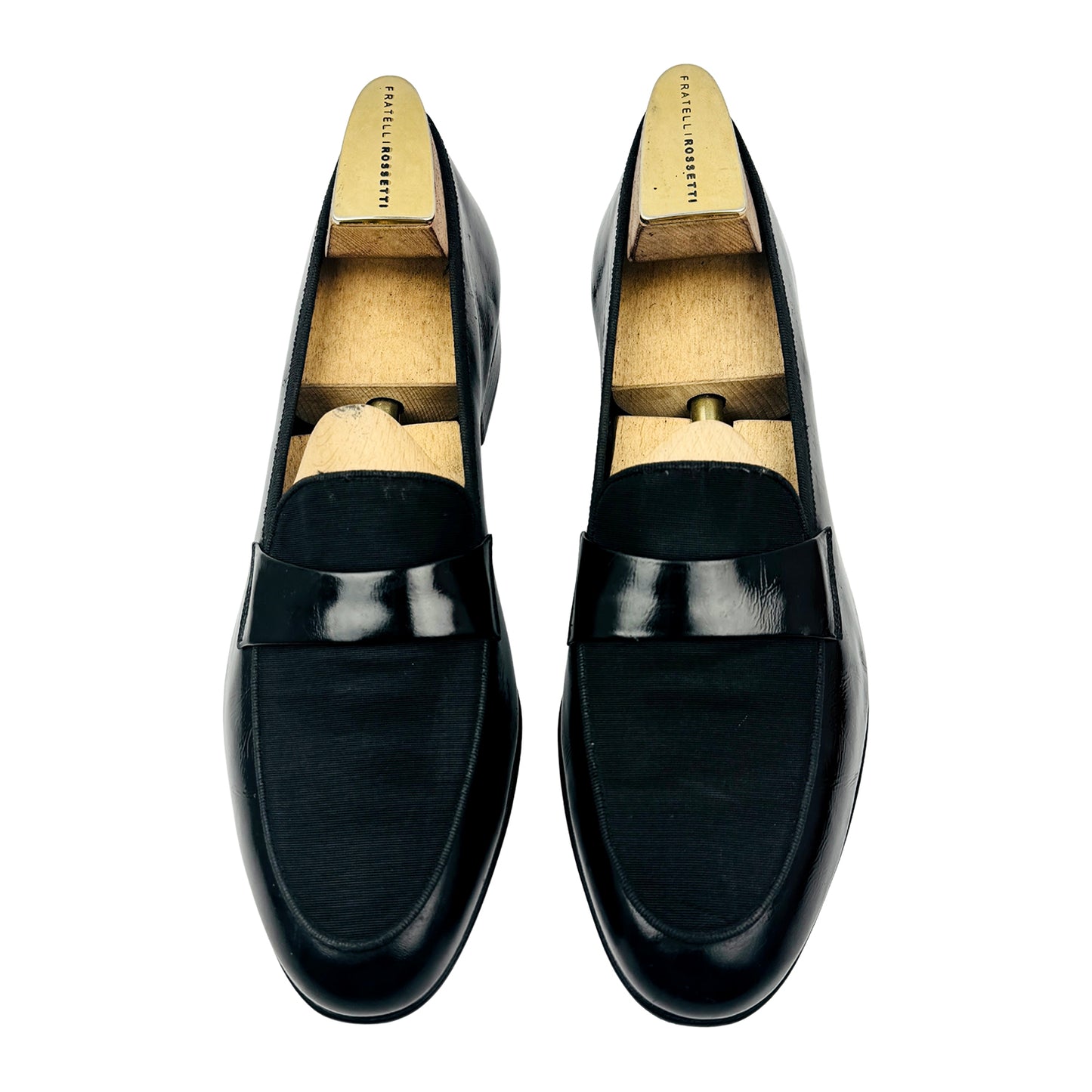 Salvatore Ferragamo Patent Leather Grosgrain Trim Loafers (Size 43)