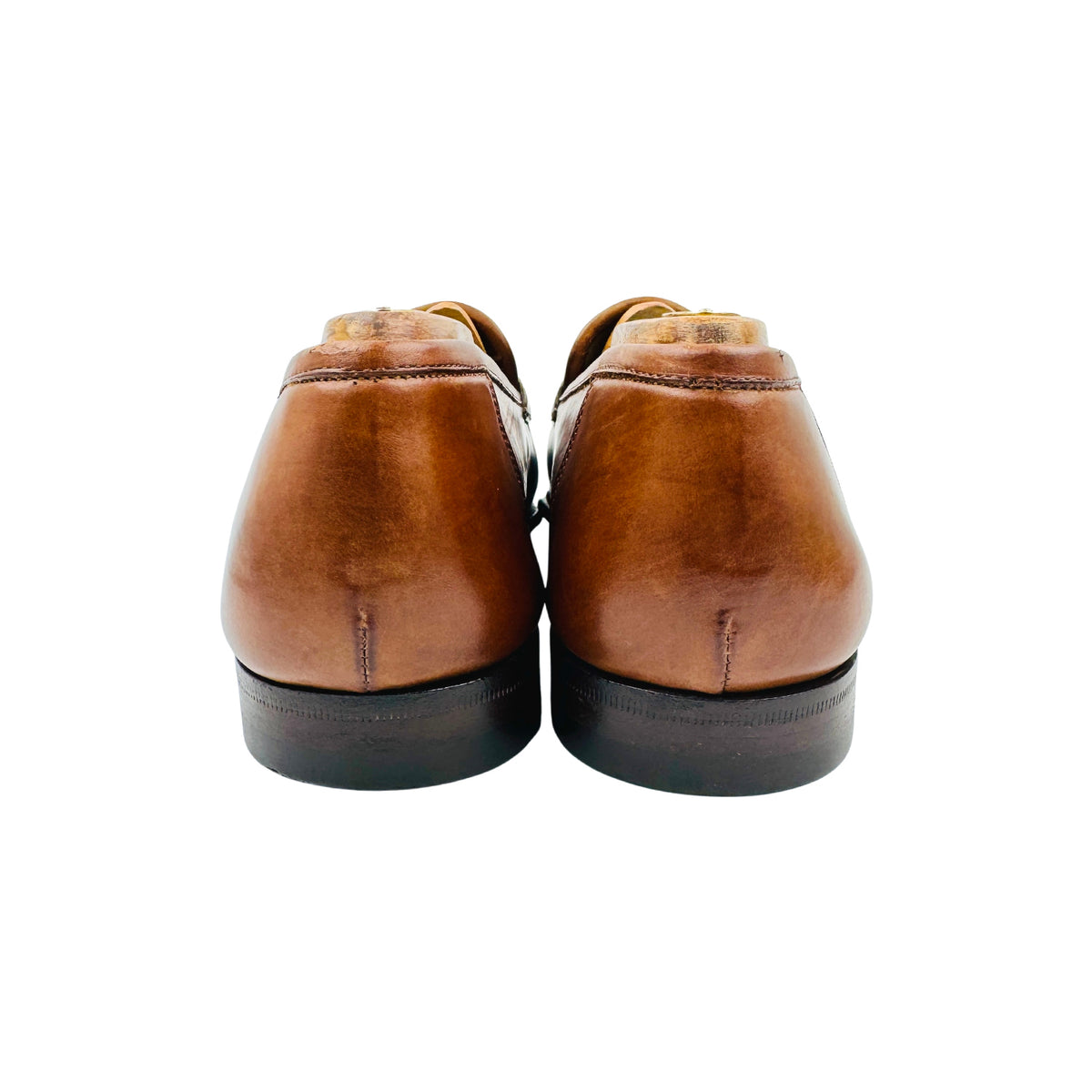 Santoni Cognac Brown Leather Tassel Loafers (Size 43)