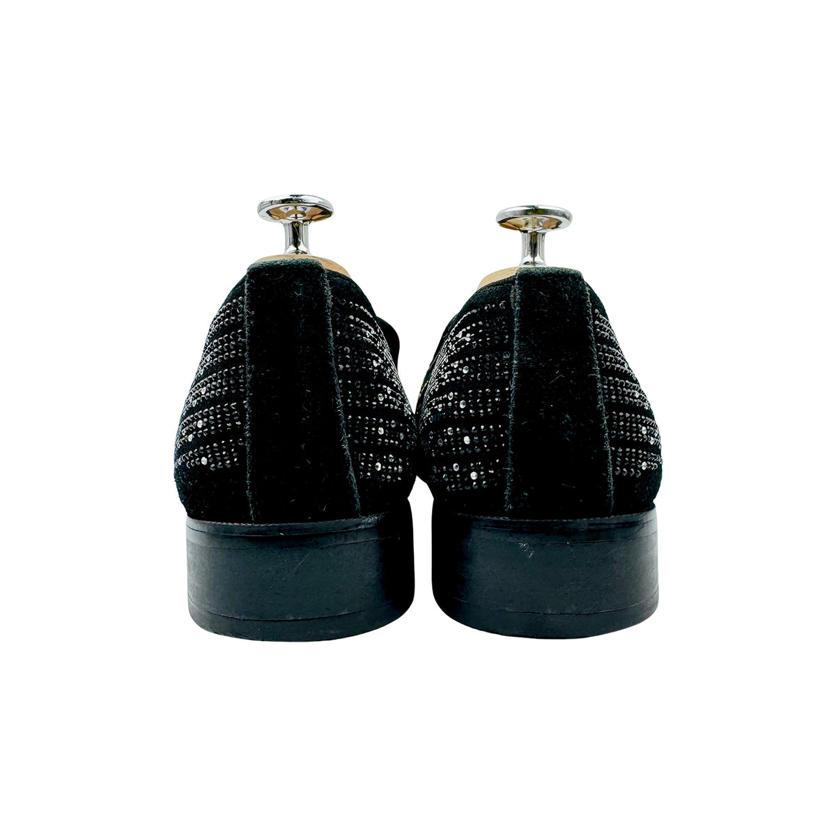 Giuseppe Zanoti Black Leather Embellished Loafers (Size 42)