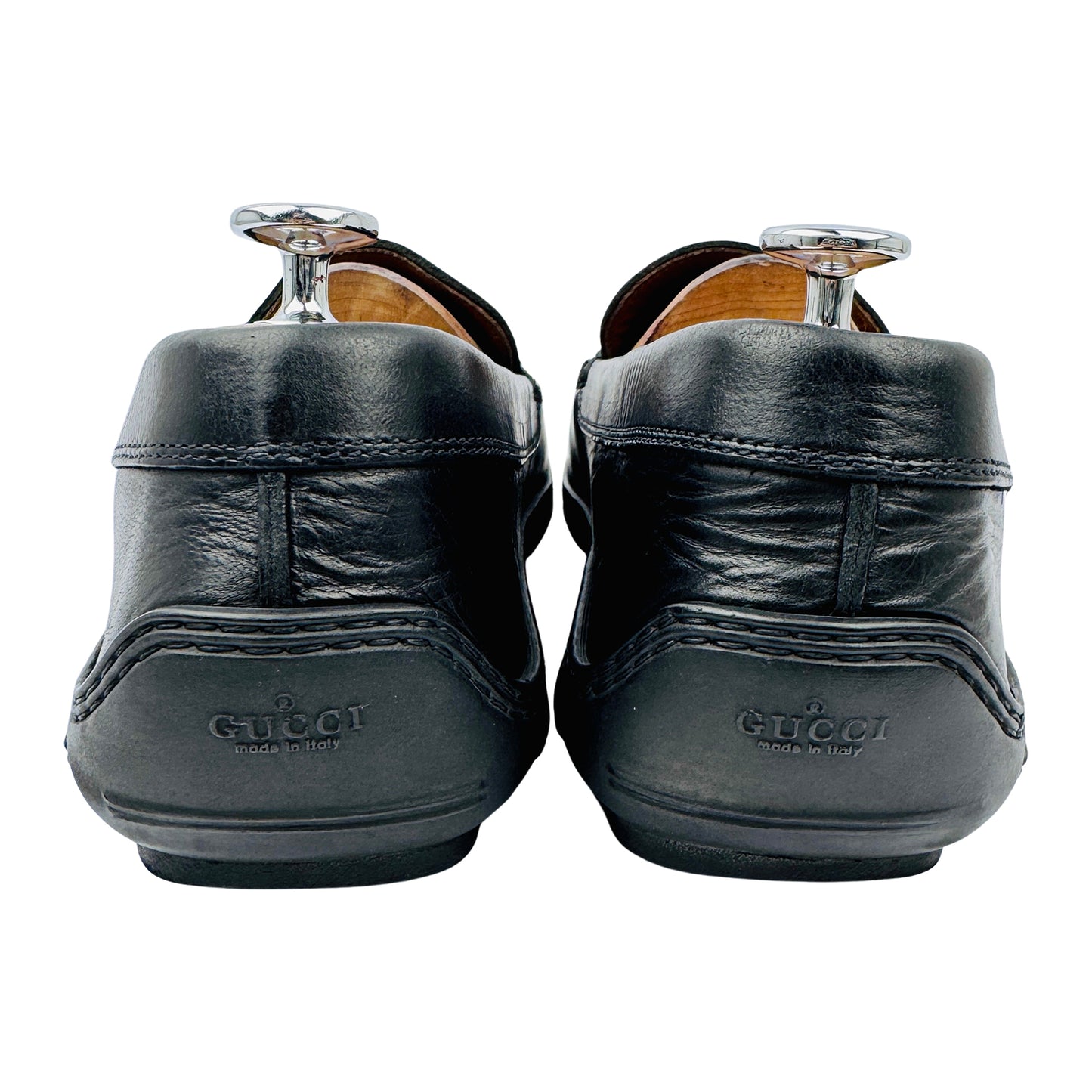 Gucci Men's Black Horsebit Driving Loafers (Size 45/45.5)