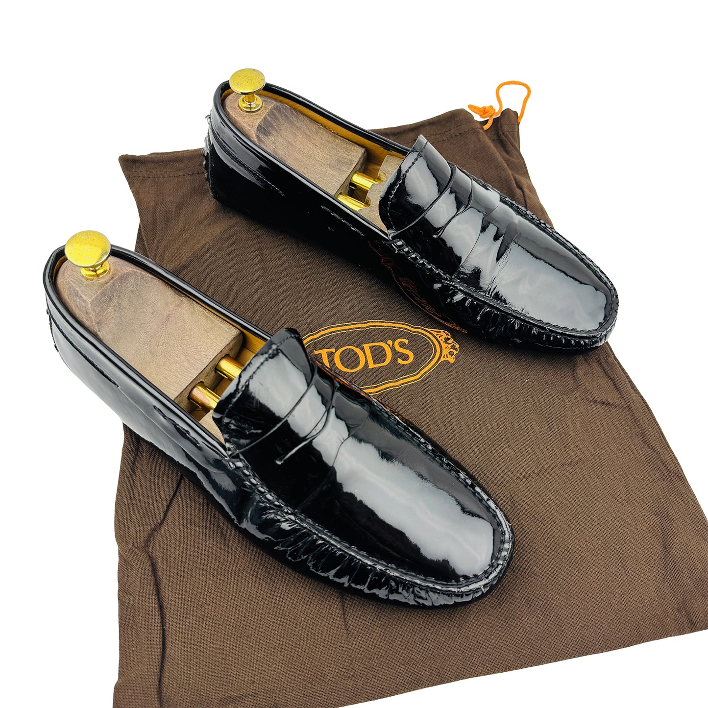 Tod's Gommino Black Patent Leather Driving Loafers (Size 43)