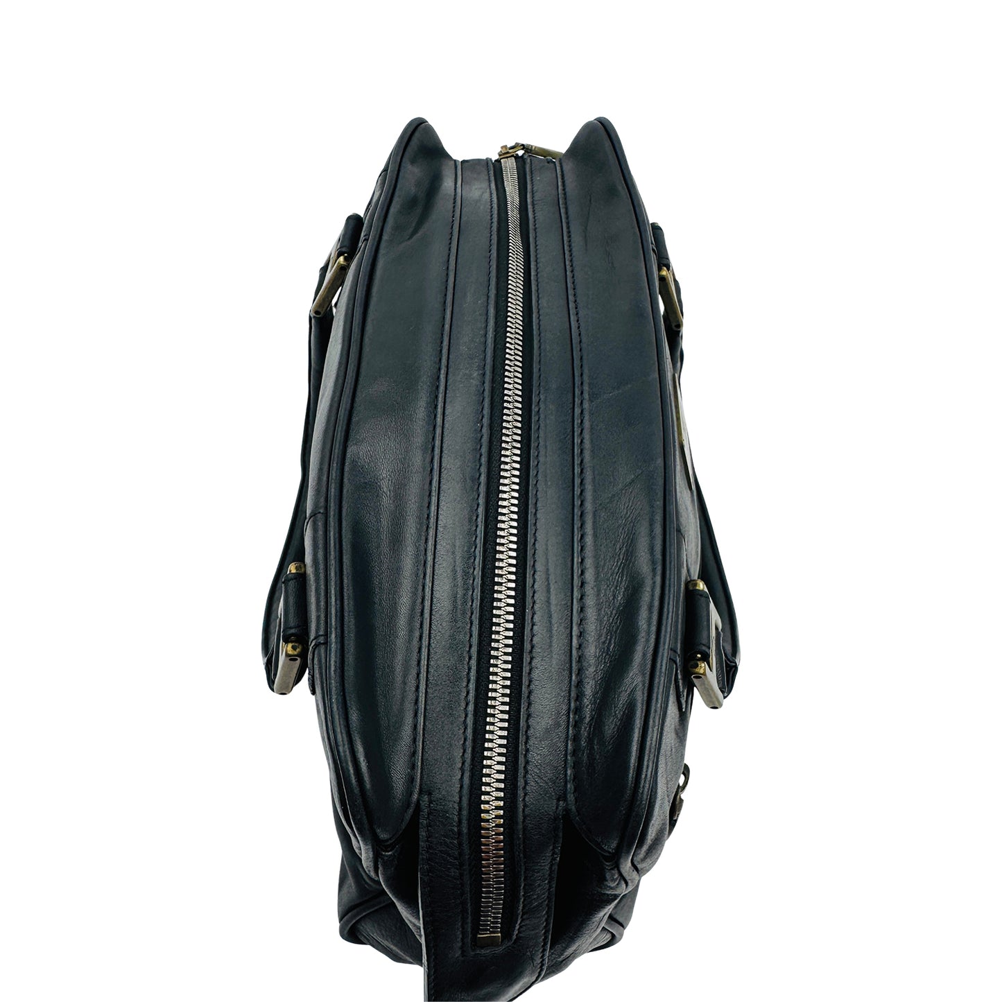 MCM Black Boston Leather Shoulder Bag