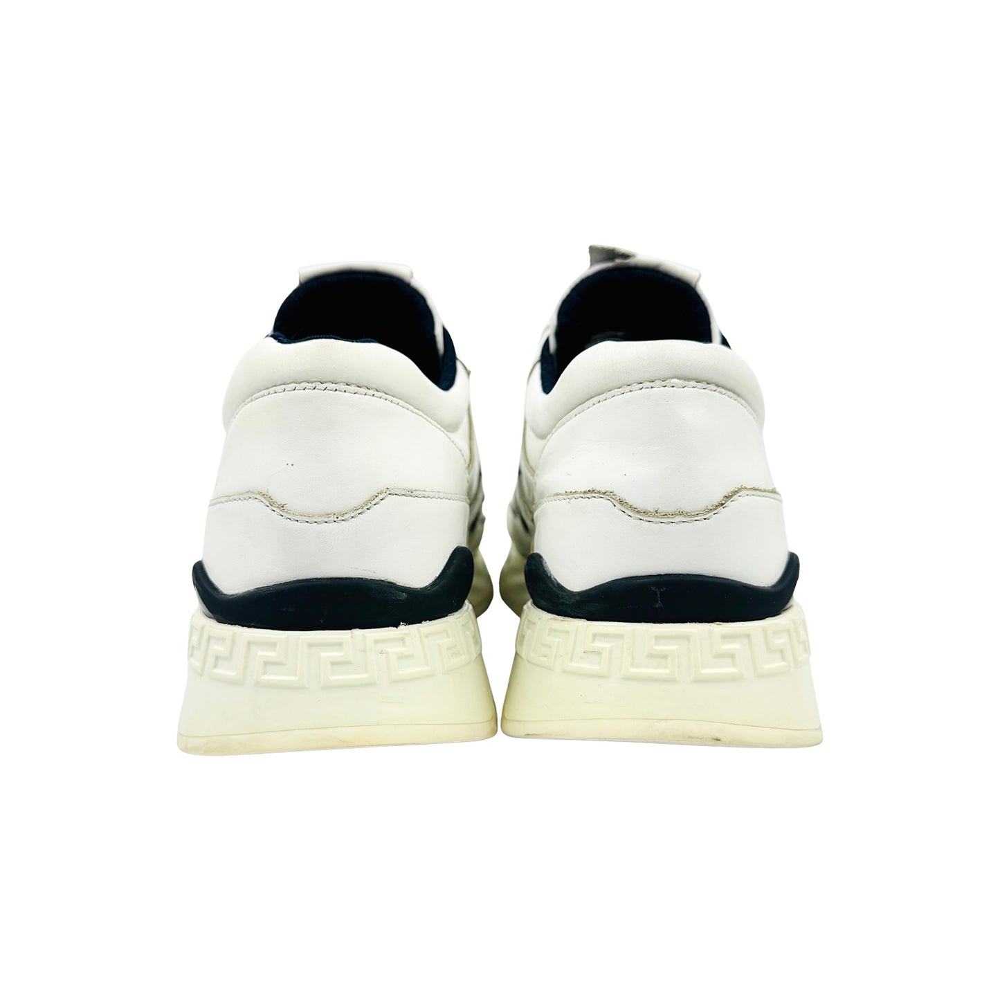 Versace 'White Black' Leather Sneakers (Size 39/39.5)