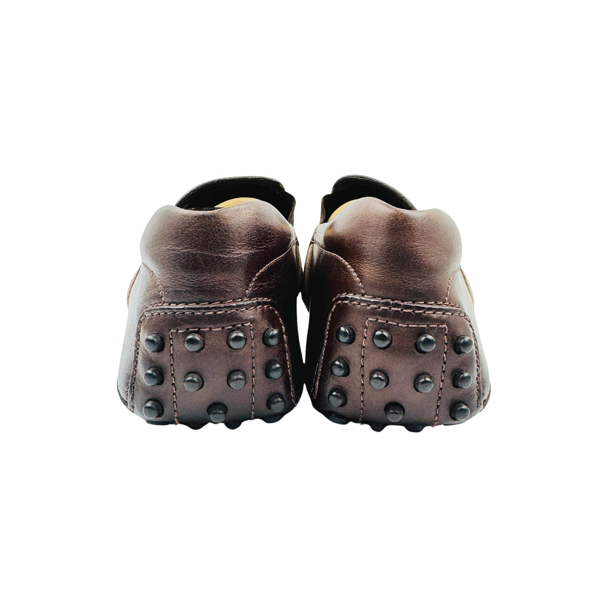 Tods Men's Dark Brown Side Stripe Leather Loafers (Size 45/45.5)