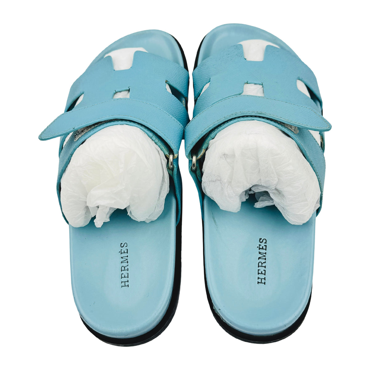 Hermes Chypre Celestial Blue Slides (Size 40) - H221830Z
