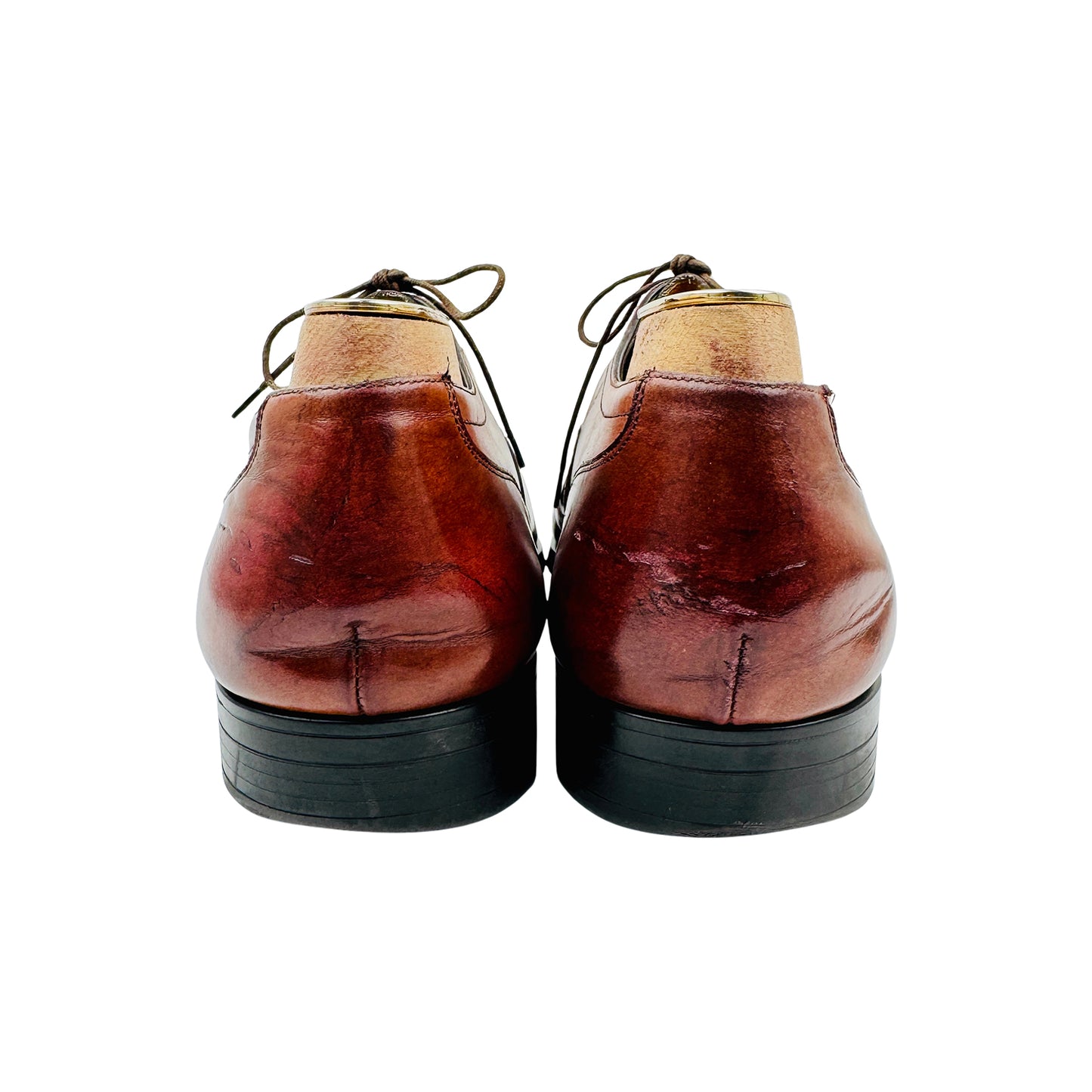 Santoni Men's Brown Leather Cap-Toe Oxfords (Size 44/44.5)