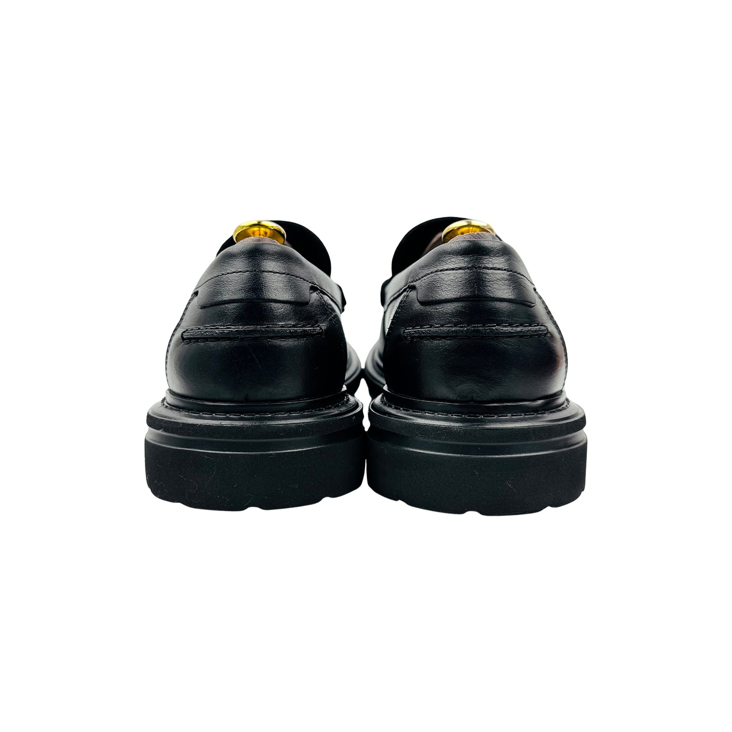 Marks & Spencer Men's Black Leather Loafers (Size 43)