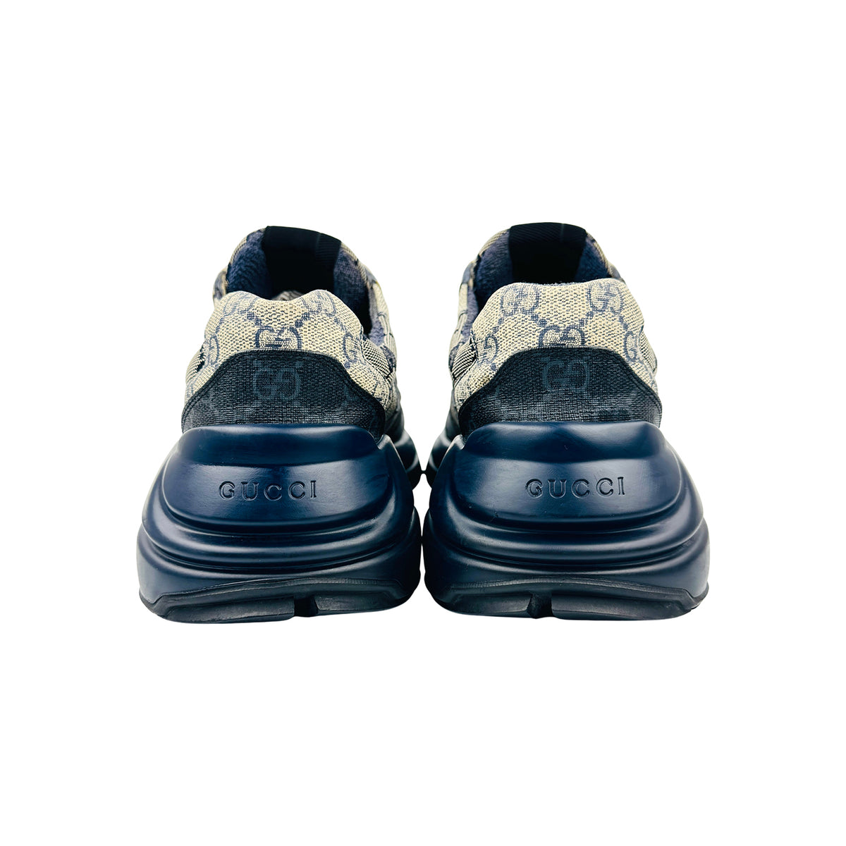 Gucci GG Rhyton Beige Blue Monogram Sneakers (Size 41) - 692909