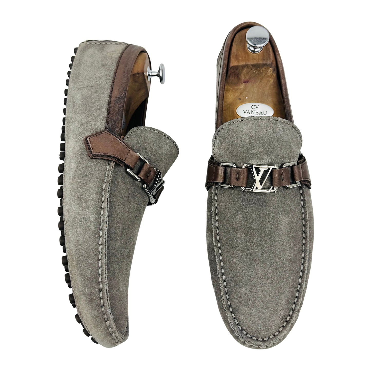 Louis Vuitton Hockenheim Gray Suede Loafers (Size 45) - ND0125