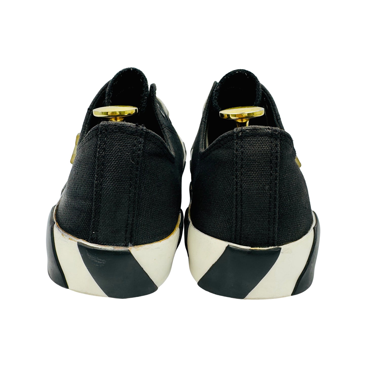 Off-White Vulcanized Low-Top Striped Sneakers (Size 43)